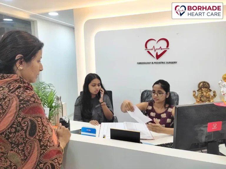 Reception team at Borhade Heart Care, Ravet.